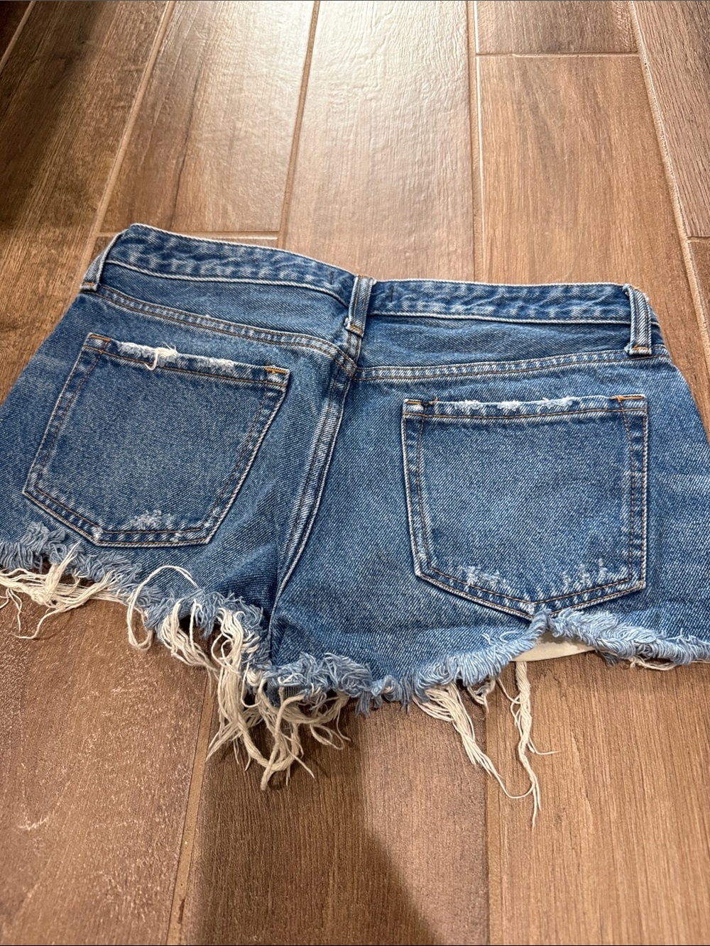 Abercrombie & Fitch Distressed Blue Denim Jean Shorts - Picture 2 of 2